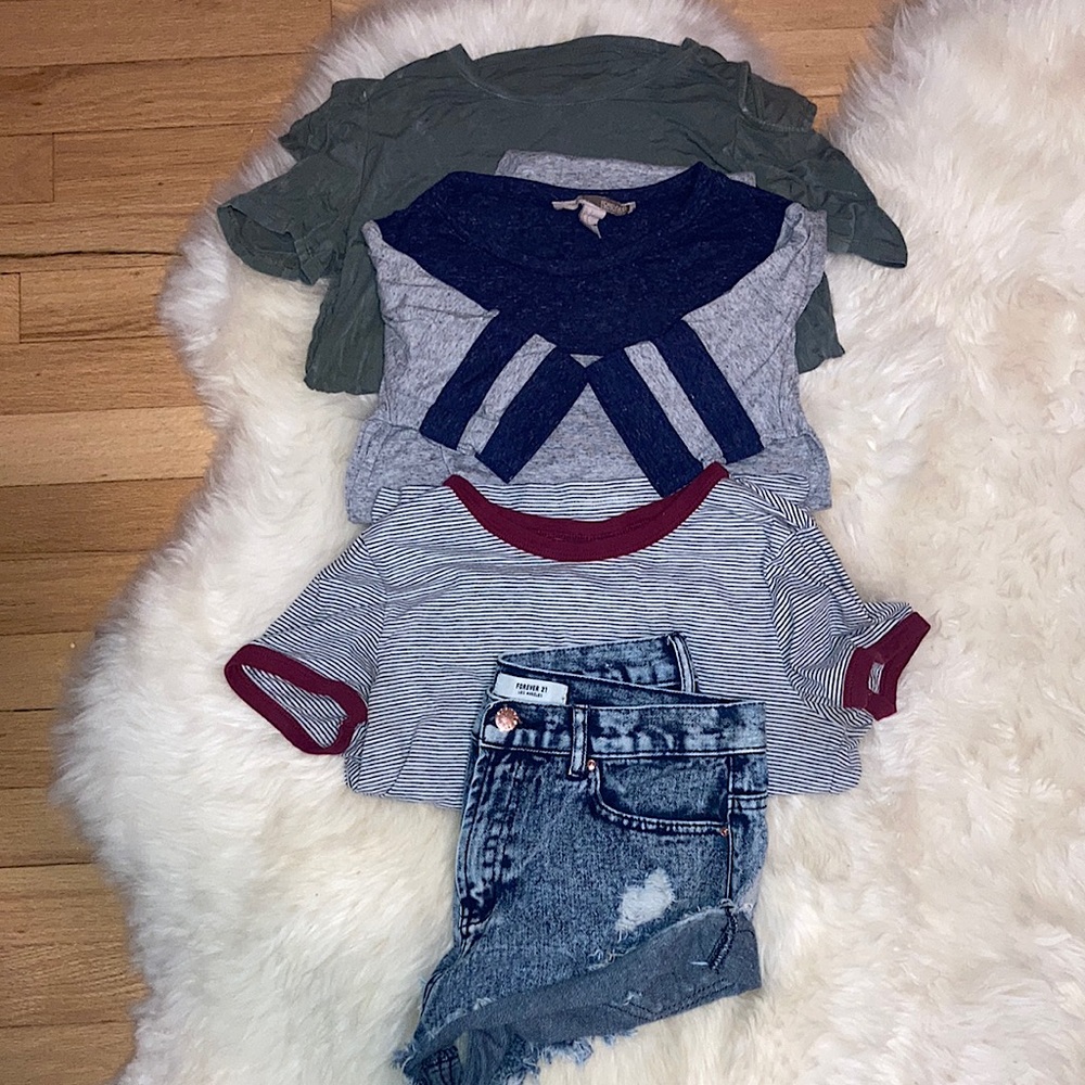 3 cute summer tops and 1 jean short